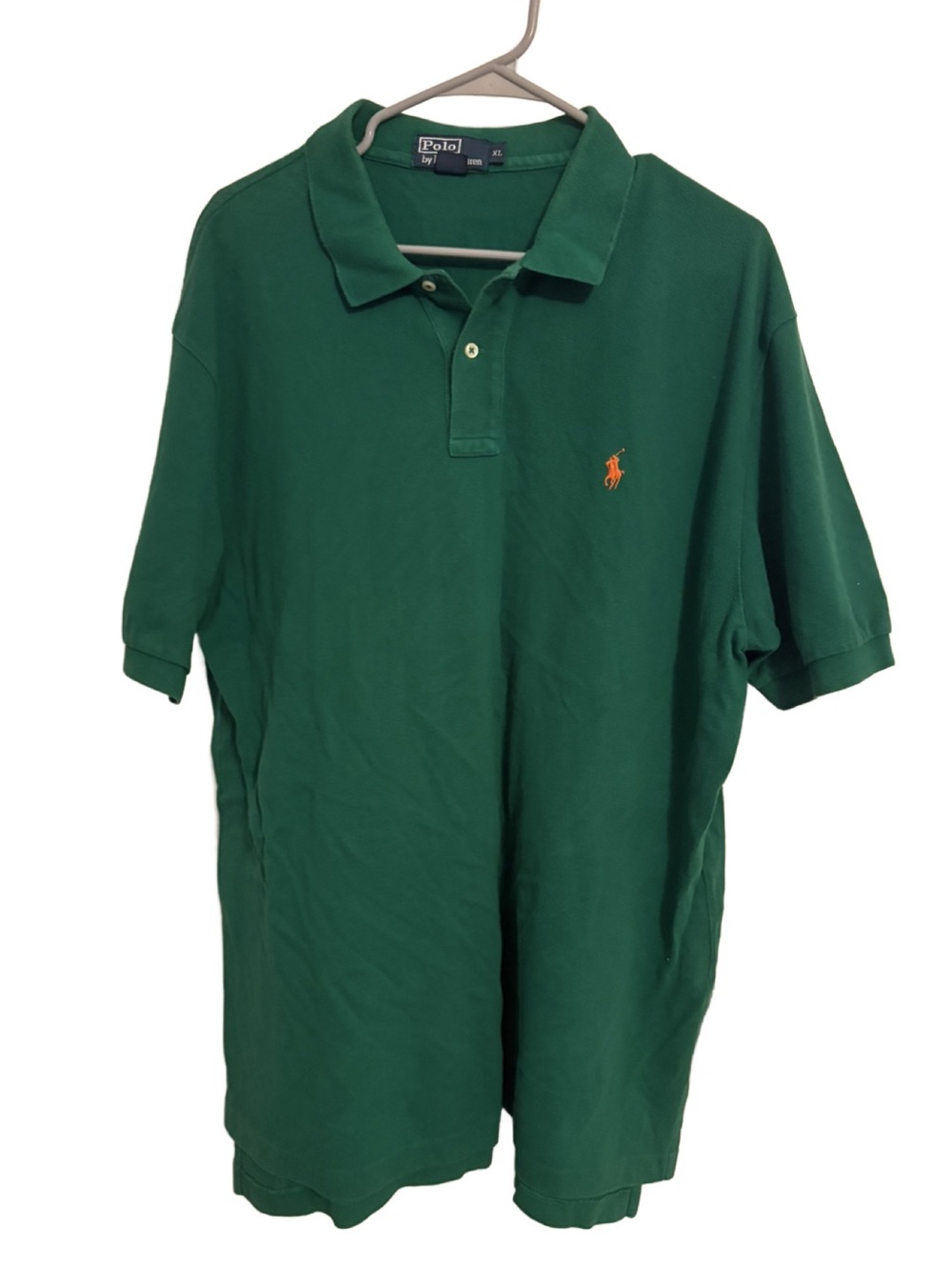 Ralph Lauren Green Polo with Orange Pony Embroidery
